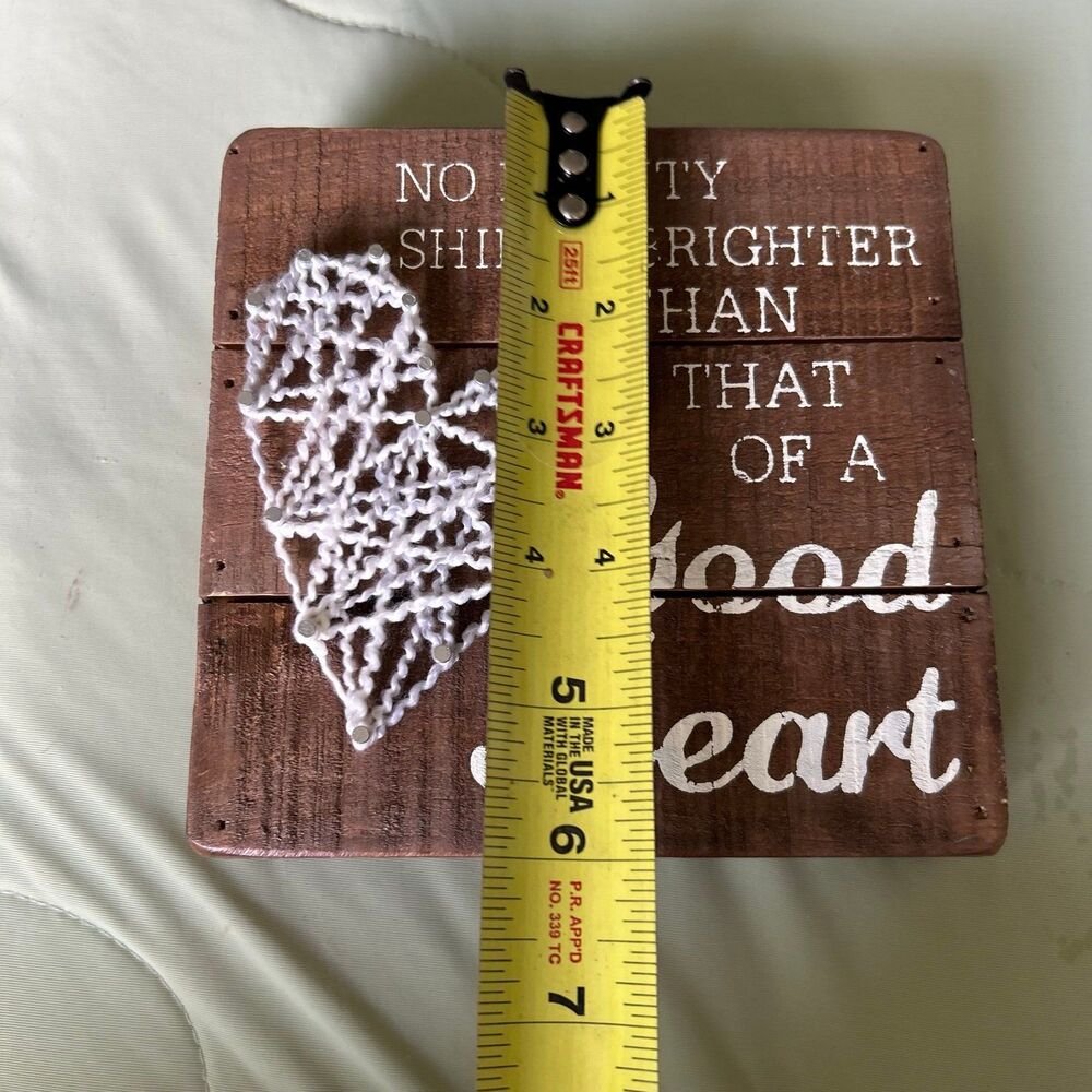 Rustic Charming Wooden Good Heart Sign Accent Home Decor - Picture 6 of 7